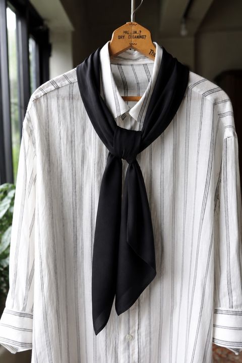 Yohji Yamamoto シルクロングスカーフ (HW-L12-403-1A26)BLACK☆7月8日(水)発売！