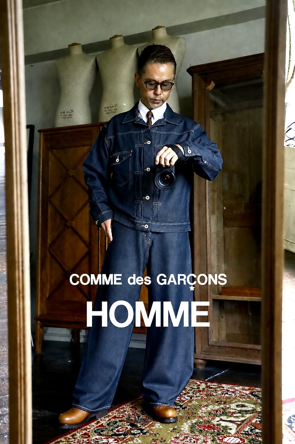 COMME des GARCONS HOMME 26FW エステルサージ製品染デニムジャケットスタイル