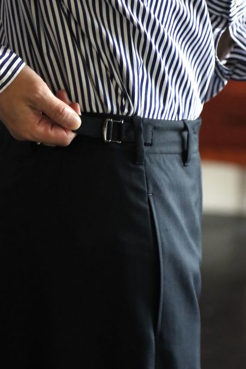 Ets.MATERIAUX マテリオ セレモニーパンツ"NAVY"style.1