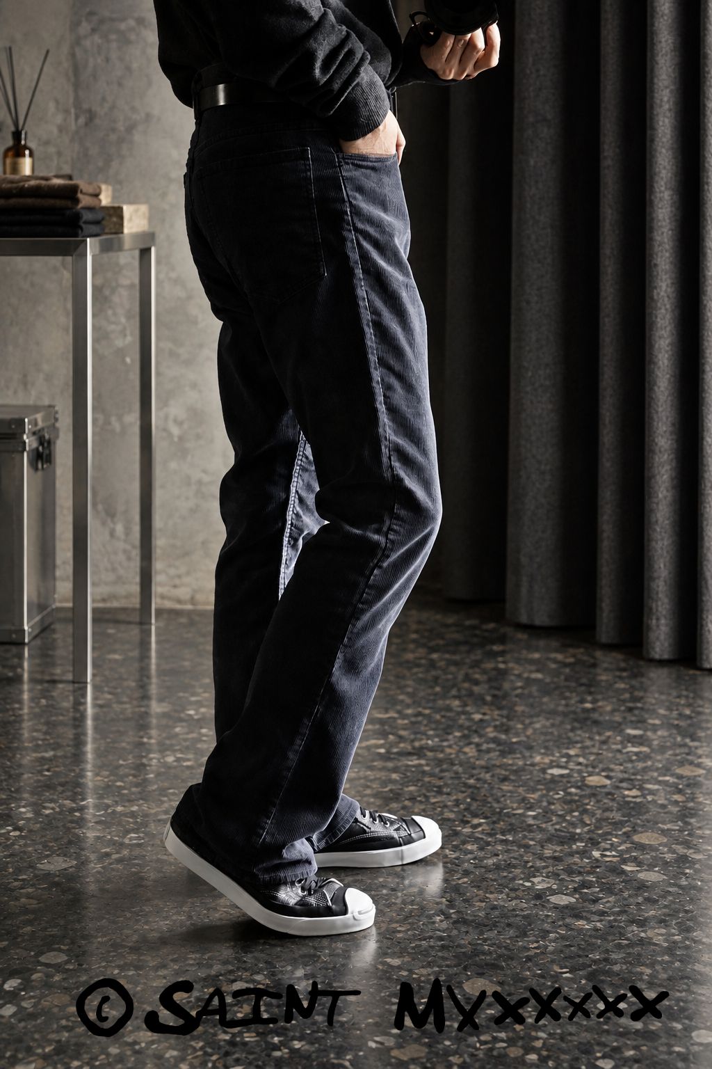 セントマイケル 26AW CORDUROY FLARE PANTS (SM-MK1-0000-069) BLACK
