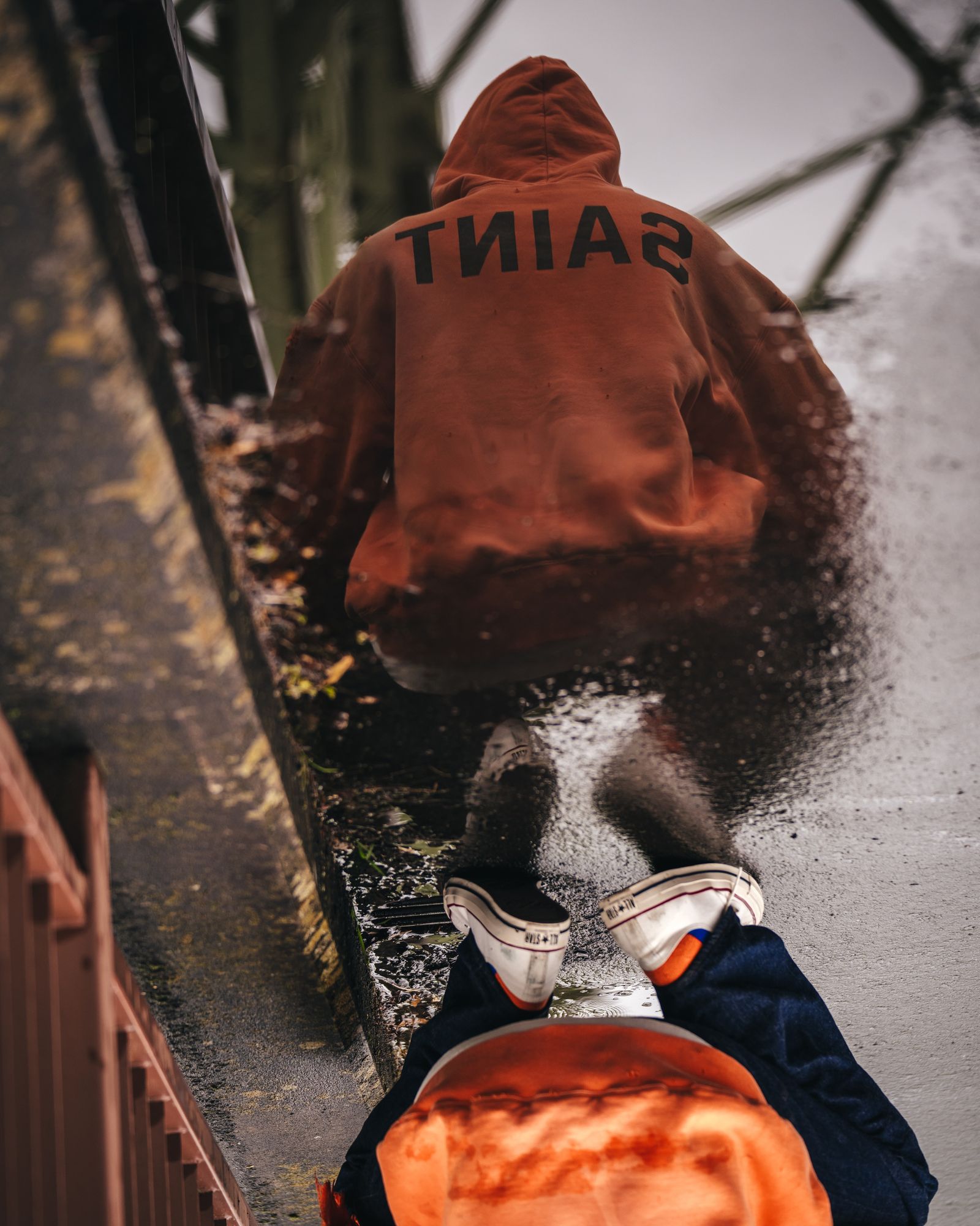 セントマイケル25AWベルベルジンコラボ BB_DBL FACE HOODIE/SAINT(SM-HR1-0000-C57)ORANGE☆11月8日(土)発売！