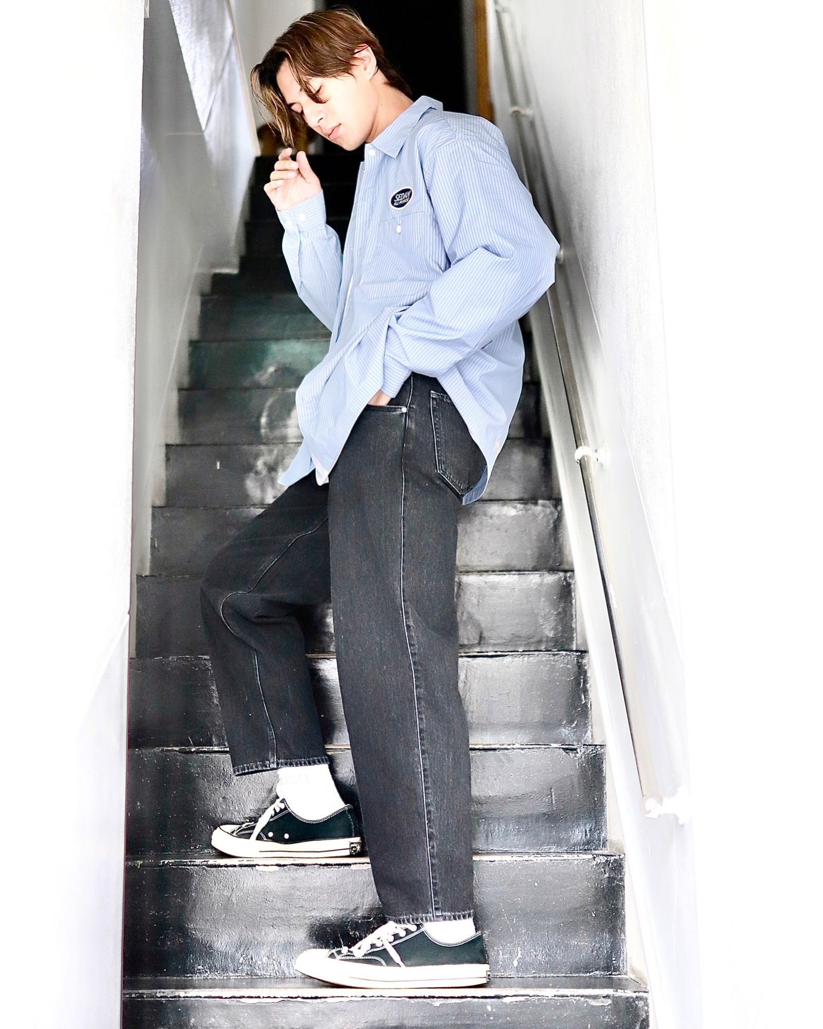 セダンオールパーパス23FW Oval Logo Denim Pant(SD23F-PT07)BLACK☆8月12日(土)発売！