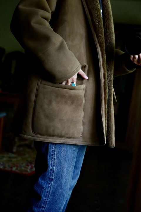 A.PRESSE Mouton Coatスタイル