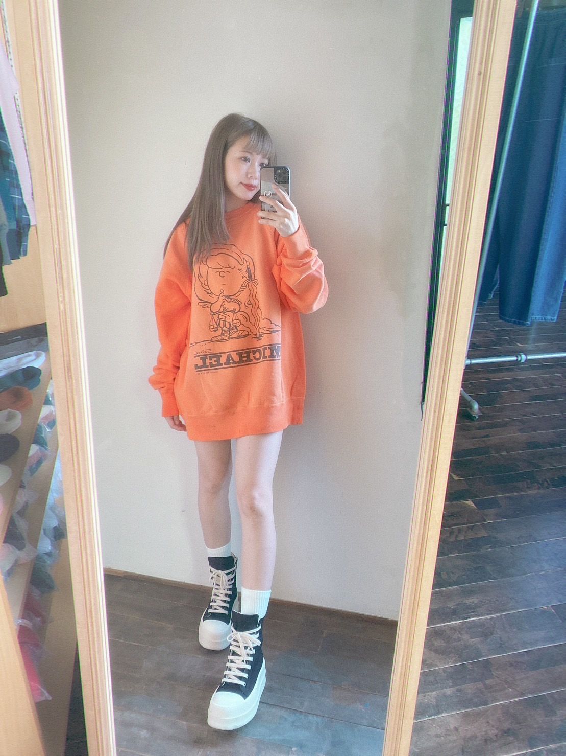 ©SAINT M×××××× 23AW CRW N SWT/MICHAEL"ORANGE"スタイル