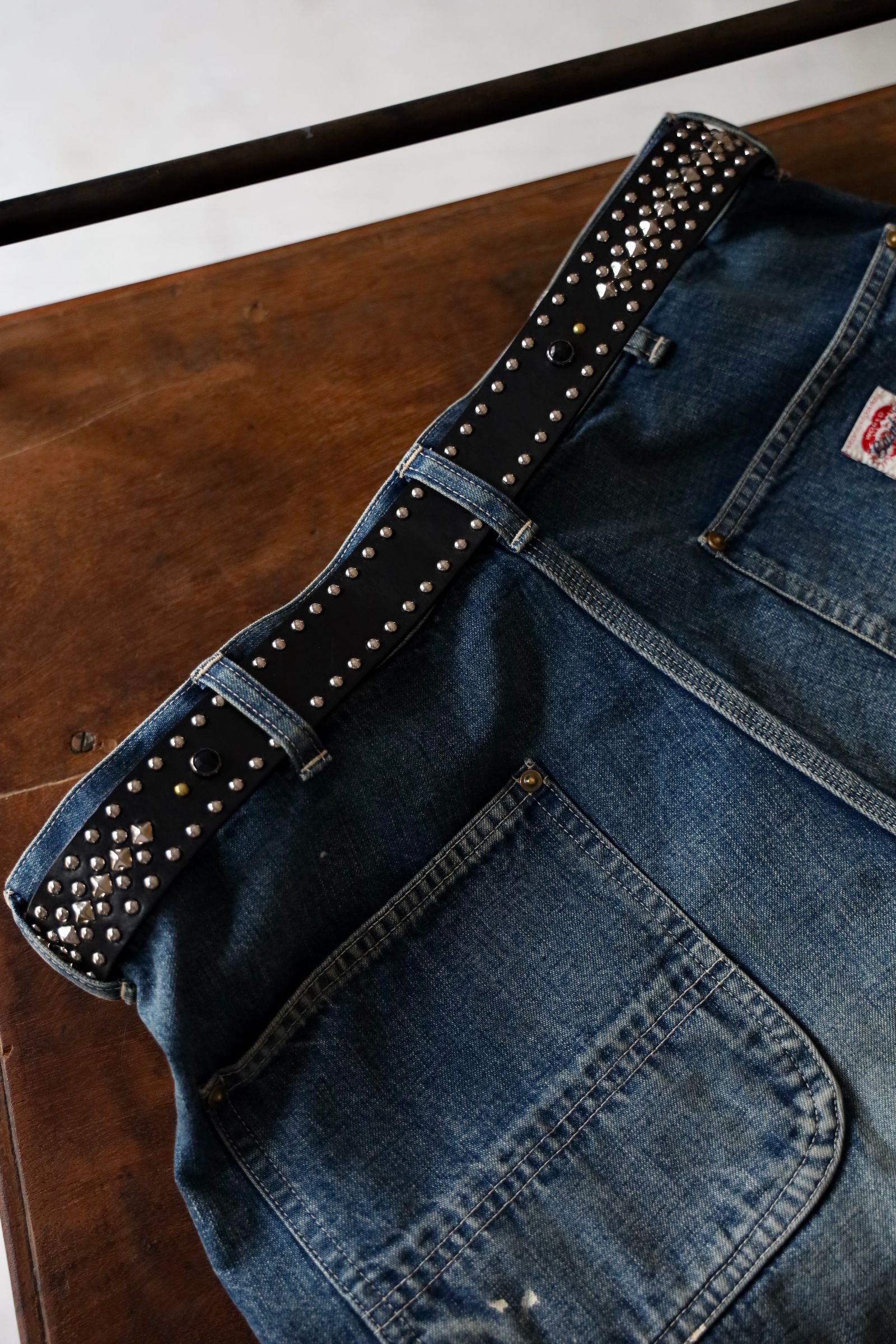 LASTMAN ラストマン大久保篤志 WOLF'S HEAD x LASTMAN STUDDED BELT 35mm