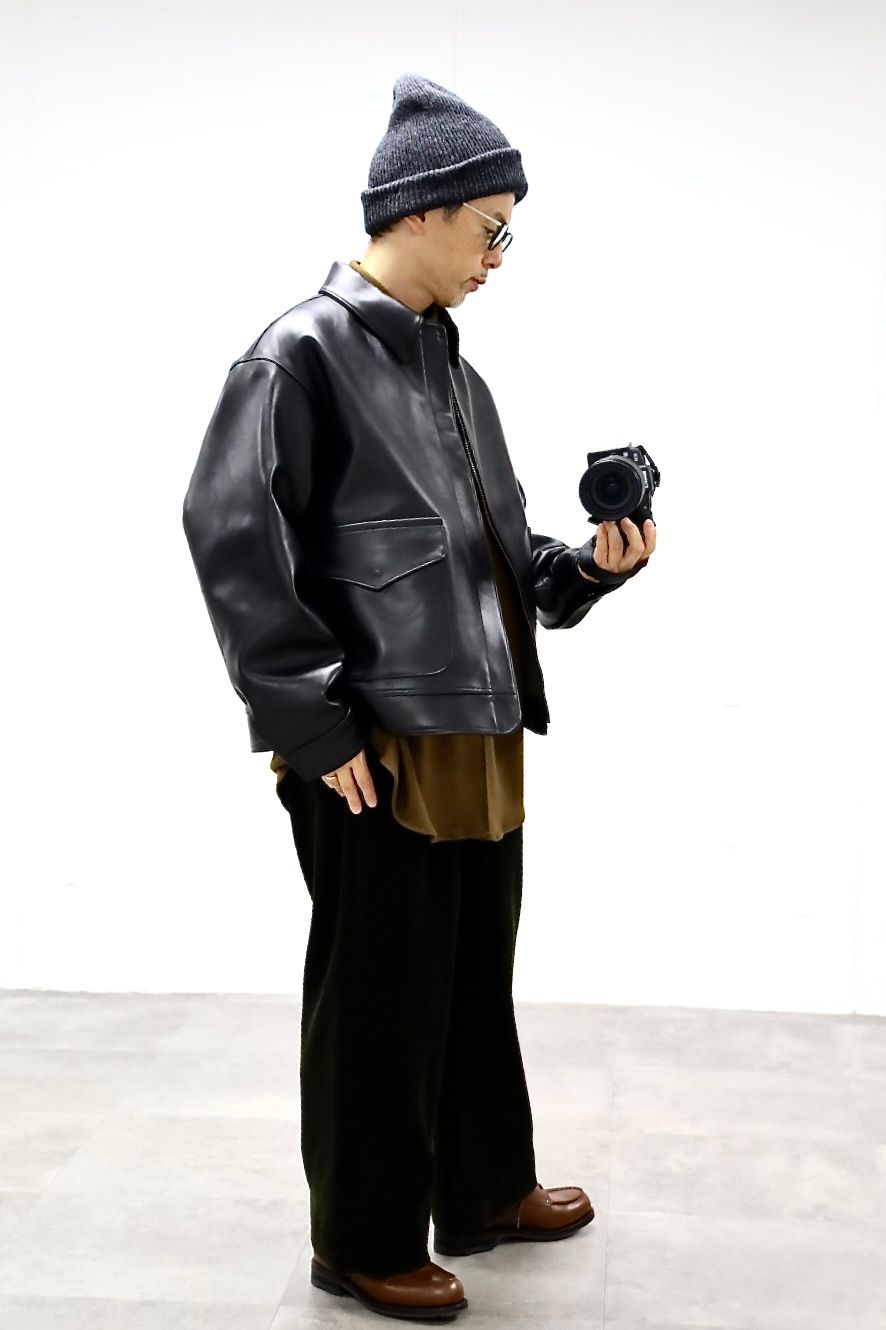 アプレッセ 2025 STYLE2 Leather Type A-2 Flight Jacket(25AAP-01-12)BLACK