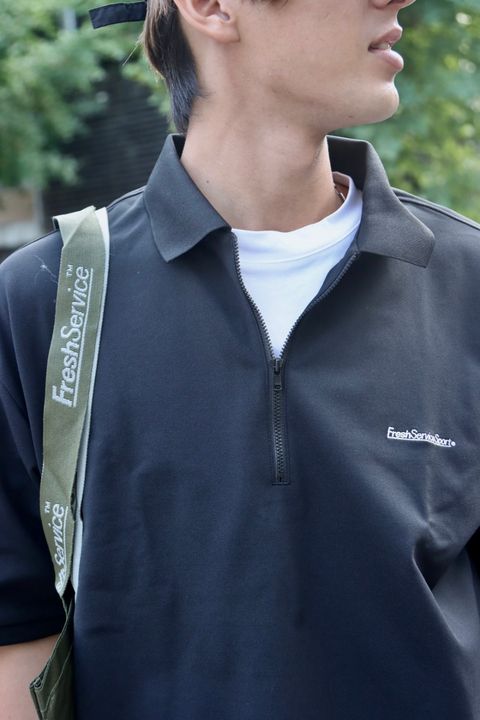 FreshServiceSport フレッシュサービススポーツ 23AW DRY PIQUE JERSEY NECK ZIP S/S POLOスタイル
