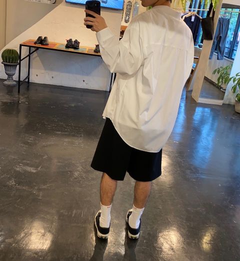 Graphpaper Broad L/S Oversized Regular Collar Shirt(GM203-50110B)"WHITE"Style.2020.7.13.