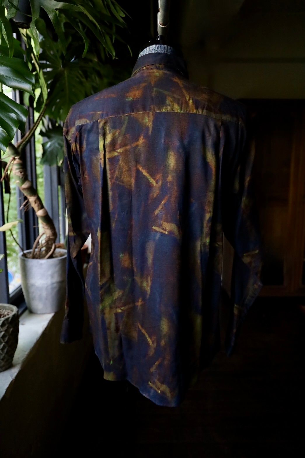 ヨーク24FW PATTERNED REGULAR COLLAR SHIRT(YK24FW0797SH)NAVY