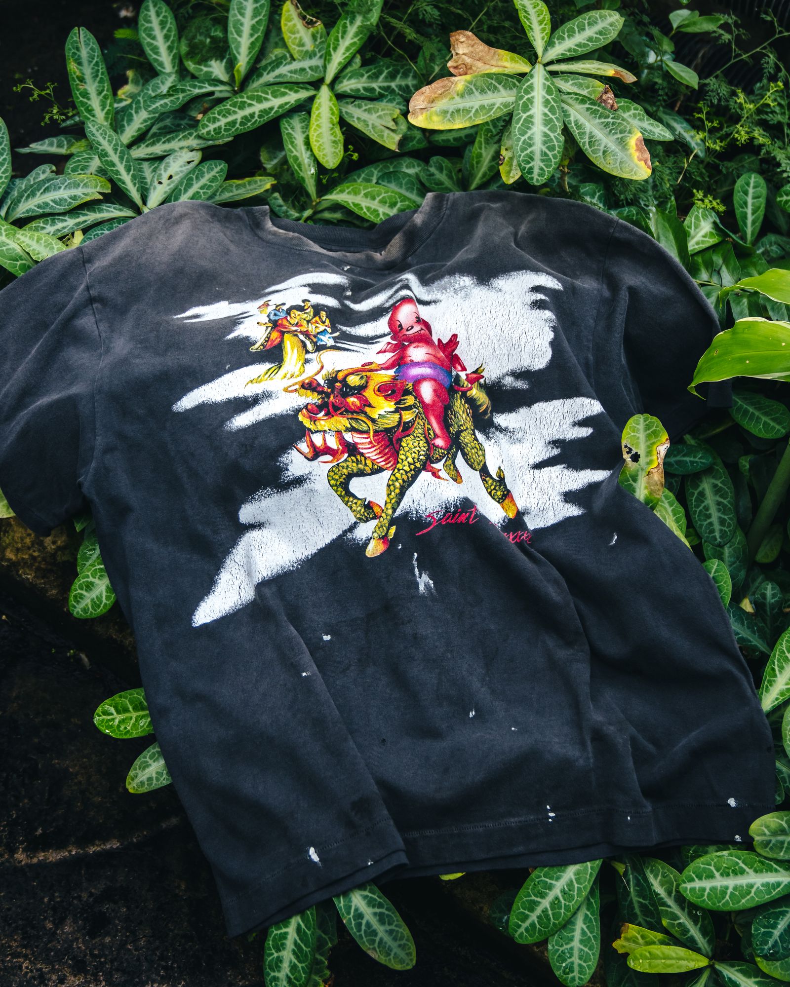 セントマイケル Tシャツ DAMEGED SS TEE(SM-HR8-0000-017)BLACK