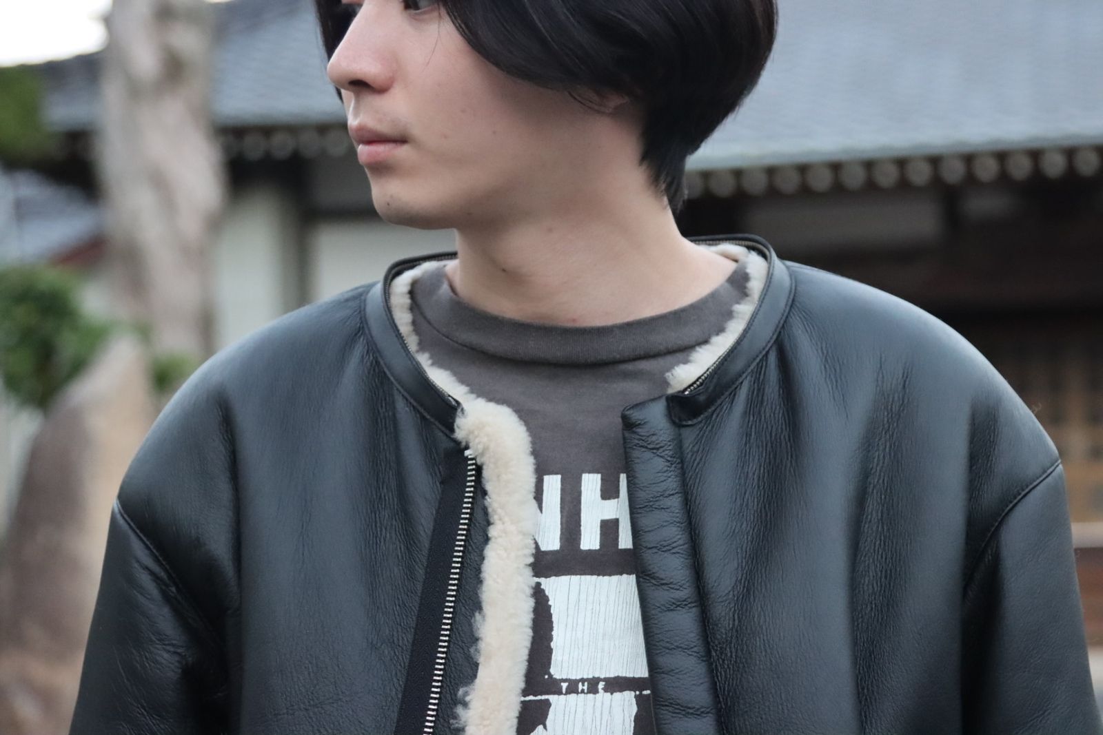 YOKE DETACHABLE COLLAR BOMBER JACKET style.2021.10.17.