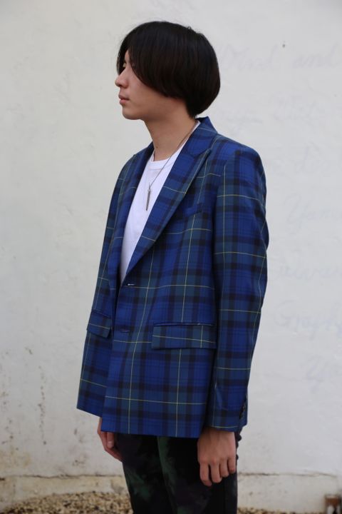 JieDa 2020aw 新作TARTAN CHECK JACKET "BLUE"style.2020.9.20