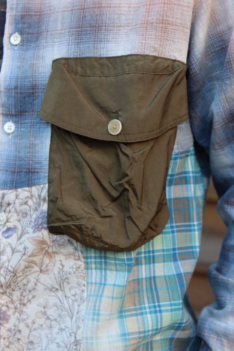 KHOKI Washi knit cardigan(22SS-K-03),Madras check shirt(22SS-B-03) style. 2022.02.21.