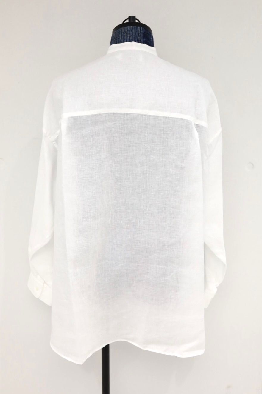 グラフペーパー Linen L/S Oversized Band Collar Shirt(GM262-50040B)WHITE☆6月20日(土)発売！