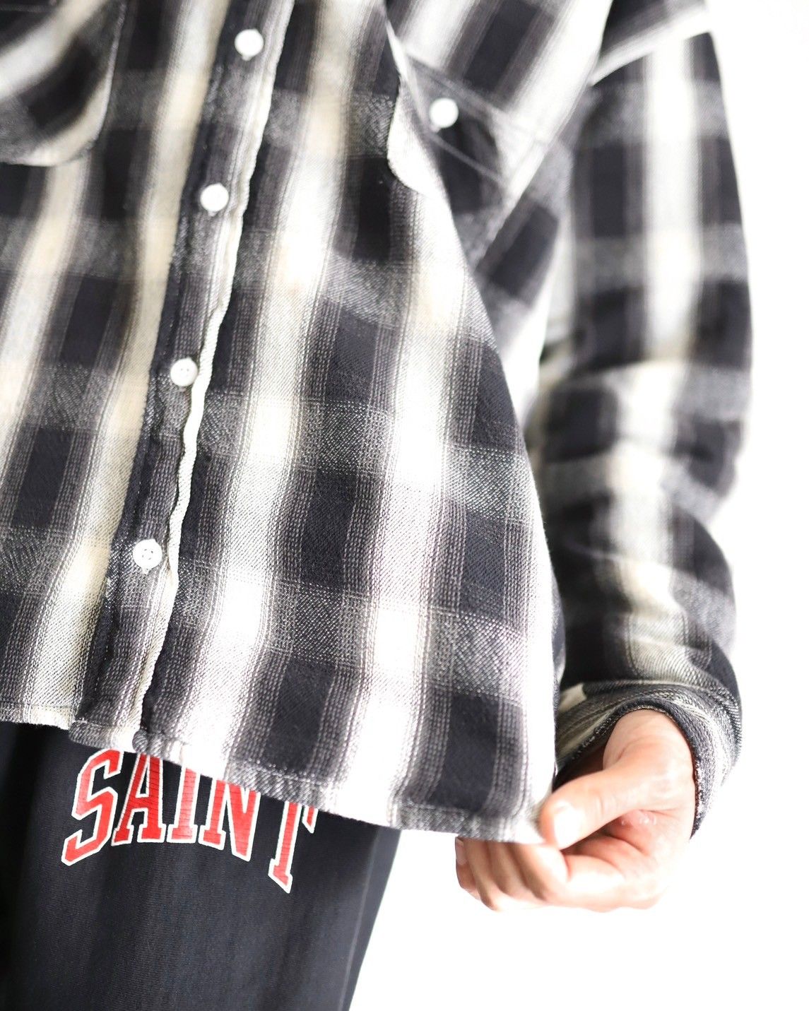 ©SAINT M×××××× セントマイケル 23AW CHECK SHIRT PARKAスタイル