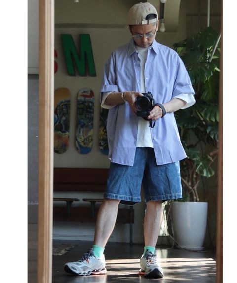 Graphpaper 22SS Broad Stripe S/S Oversized Regular Collar Shirt スタイル.2022.5.21.
