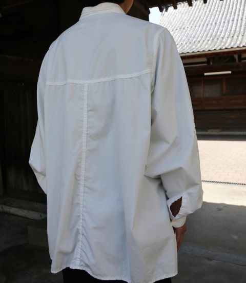 Graphpaper Garment Dyed Poplin Umbrella Yoke Shirt(GM211-50032) style. 2021.04.26.