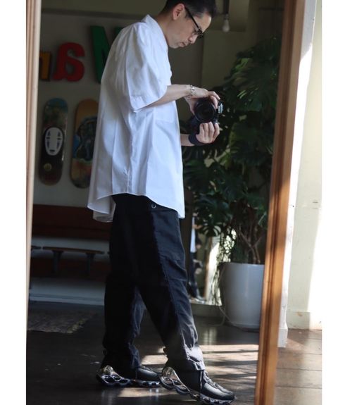Graphpaper グラフペーパー 22SS Broad S/S Oversized Regular Collar Shirt"WHITE"スタイル.2022.5.21.