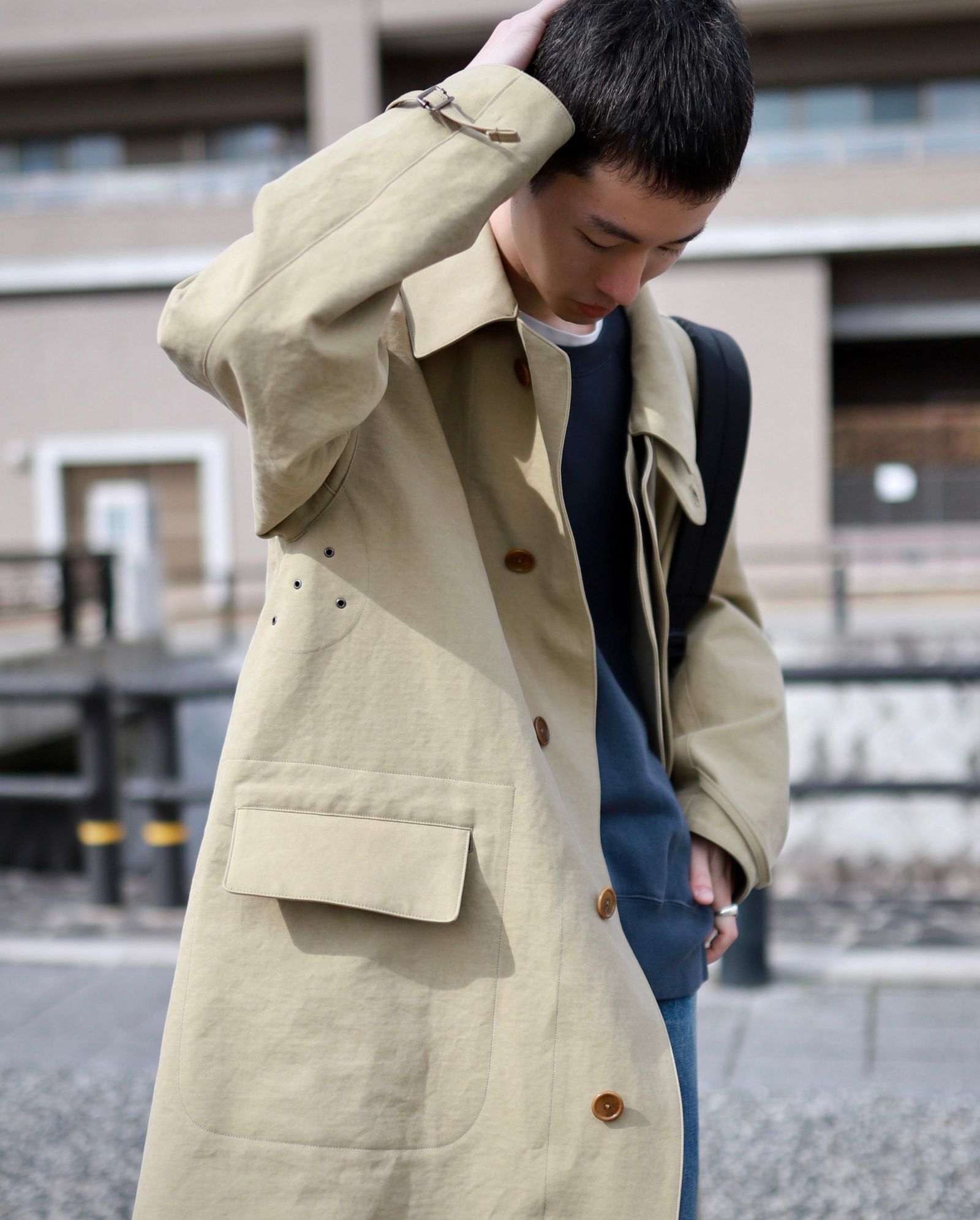 COTTON100%１度着用 美品 アプレッセ Motorcycle Half Coat