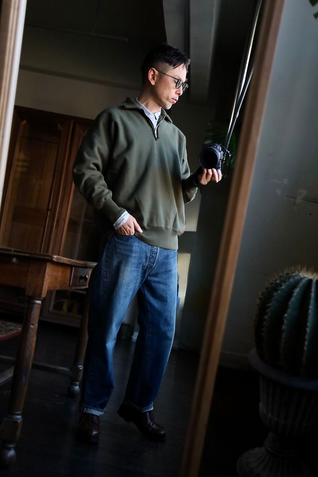 A.PRESSE - アプレッセ Vintage Half Zip Sweat Shirt(25SAP-05 A.PRESSE - アプレッセ Vintage Half Zip Sweat Shirt(25SAP-05