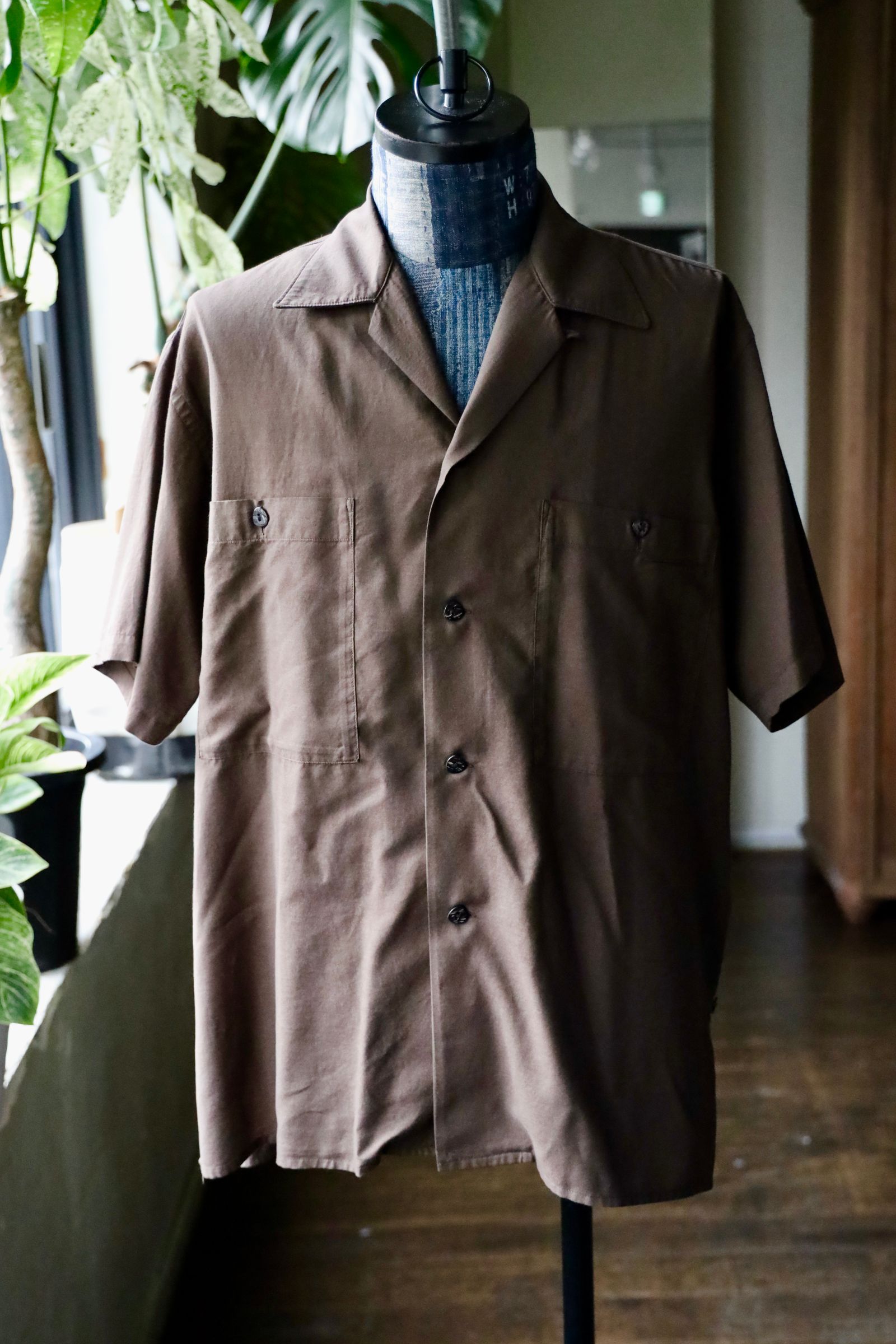 トップス YOKE 25SS COTTON SILK OPEN COLLAR SHIRT A.PRESSE 25SS Silk Cotton Open Collar S/S Shirt – Vintage