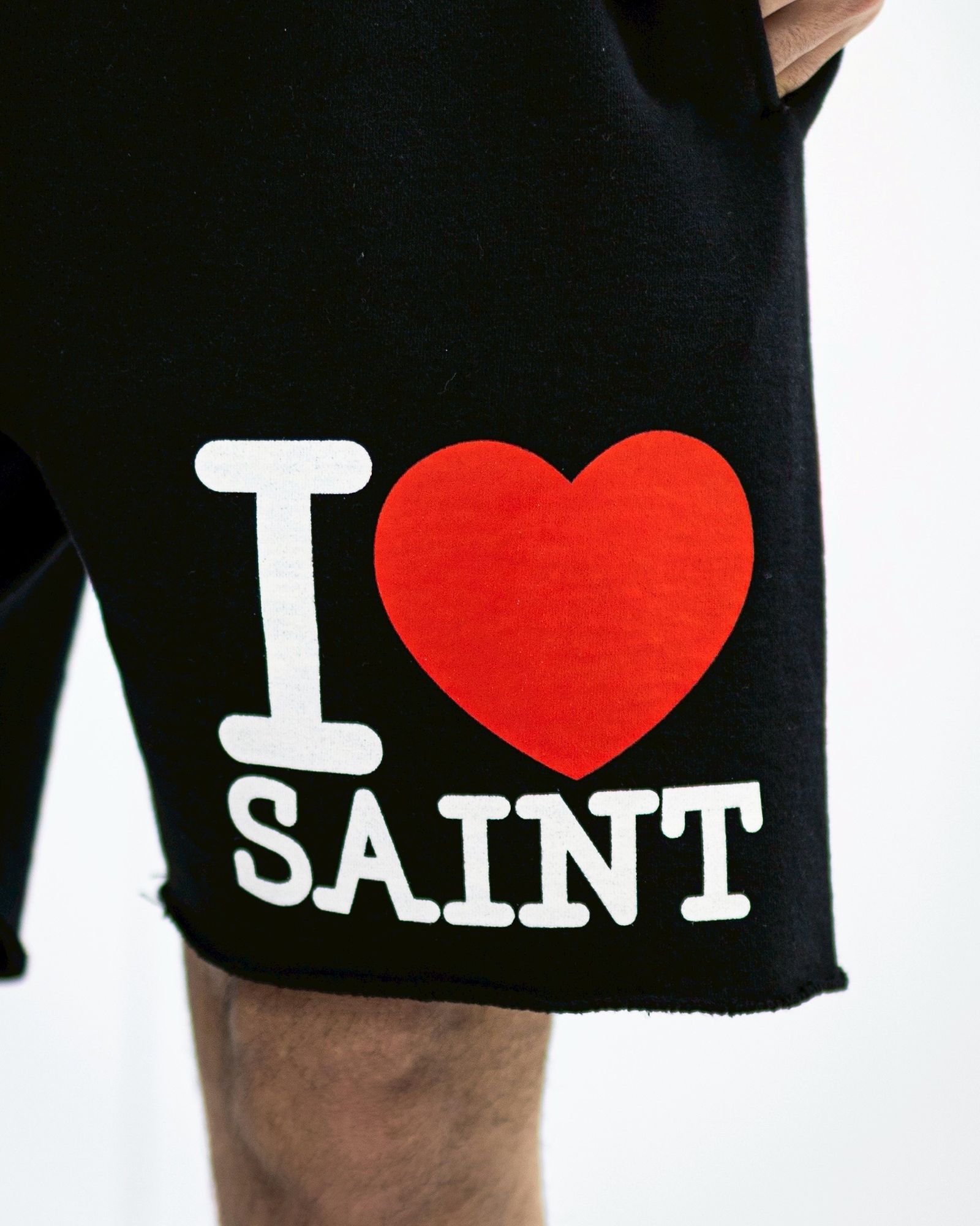 セントマイケル 26SS I LOVE SAINT/SWEAT SHORTS(SM-MK8-0000-066)BLACK