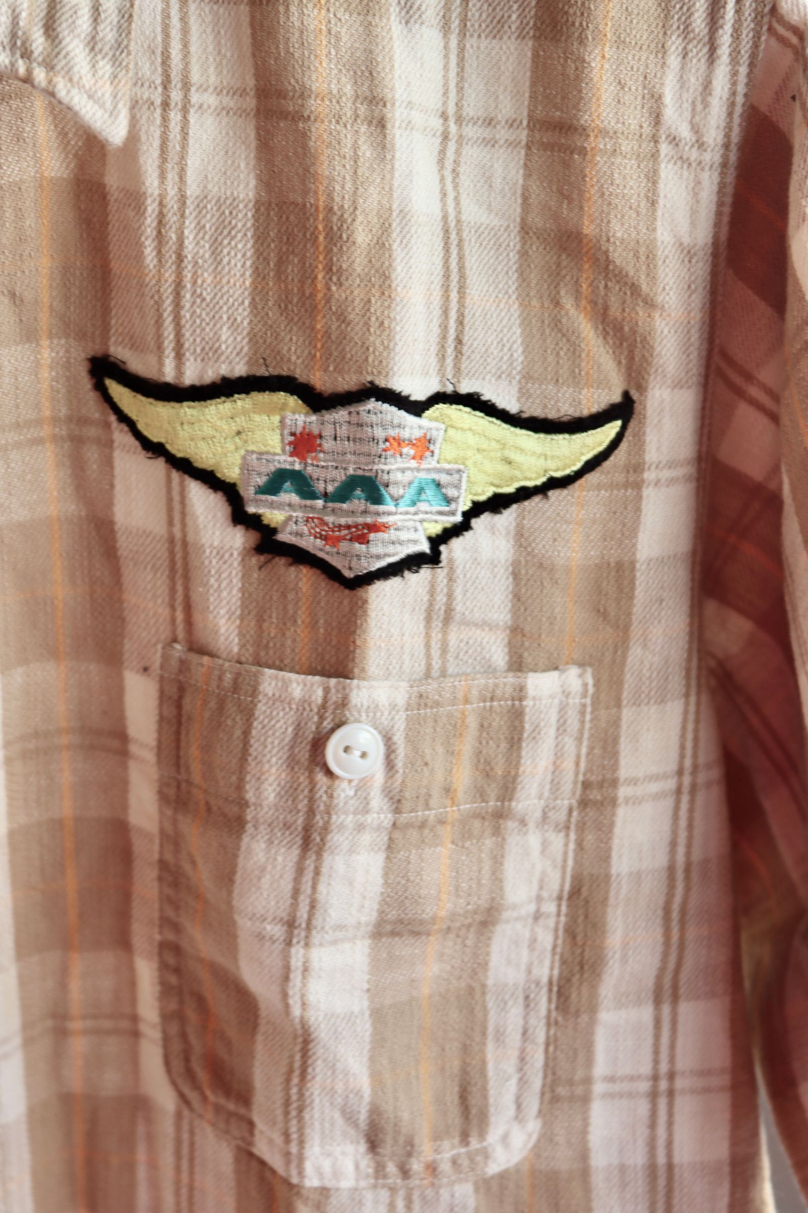 BOW WOW バウワウ  ELIMINATORS S/S FLANNEL SHIRT(BW251-ESFS)BEIGE AGING