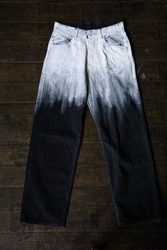 ヨーク24FW HAND PAINTED DENIM WIDE STRAIGHT PANTS(YK24FW0787P)BLACK