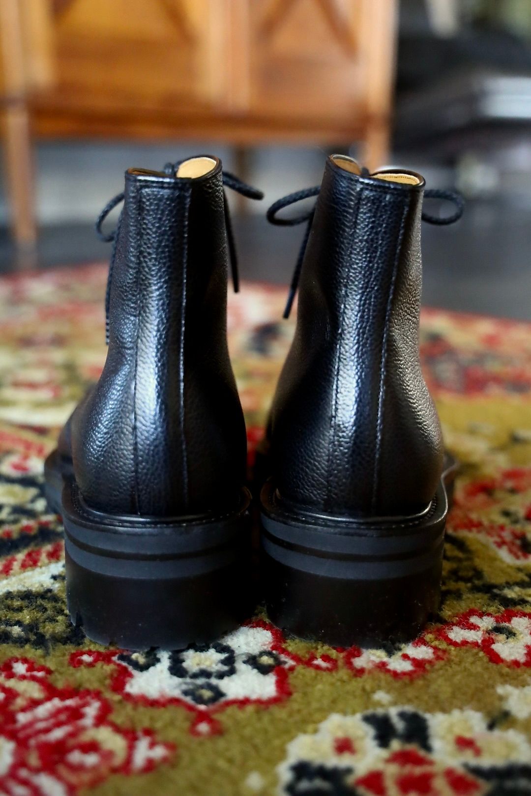 FOOTWORKSフットワークス レースアップブーツ WOMENS Lace-up shoes in grain leather(F03-0002_W)BLACK☆新作発売！