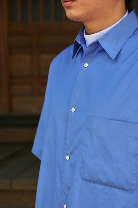 Graphpaper Broad Oversized S/S Regular Collar Shirt(GM212-50625B) style. 2021.5.30