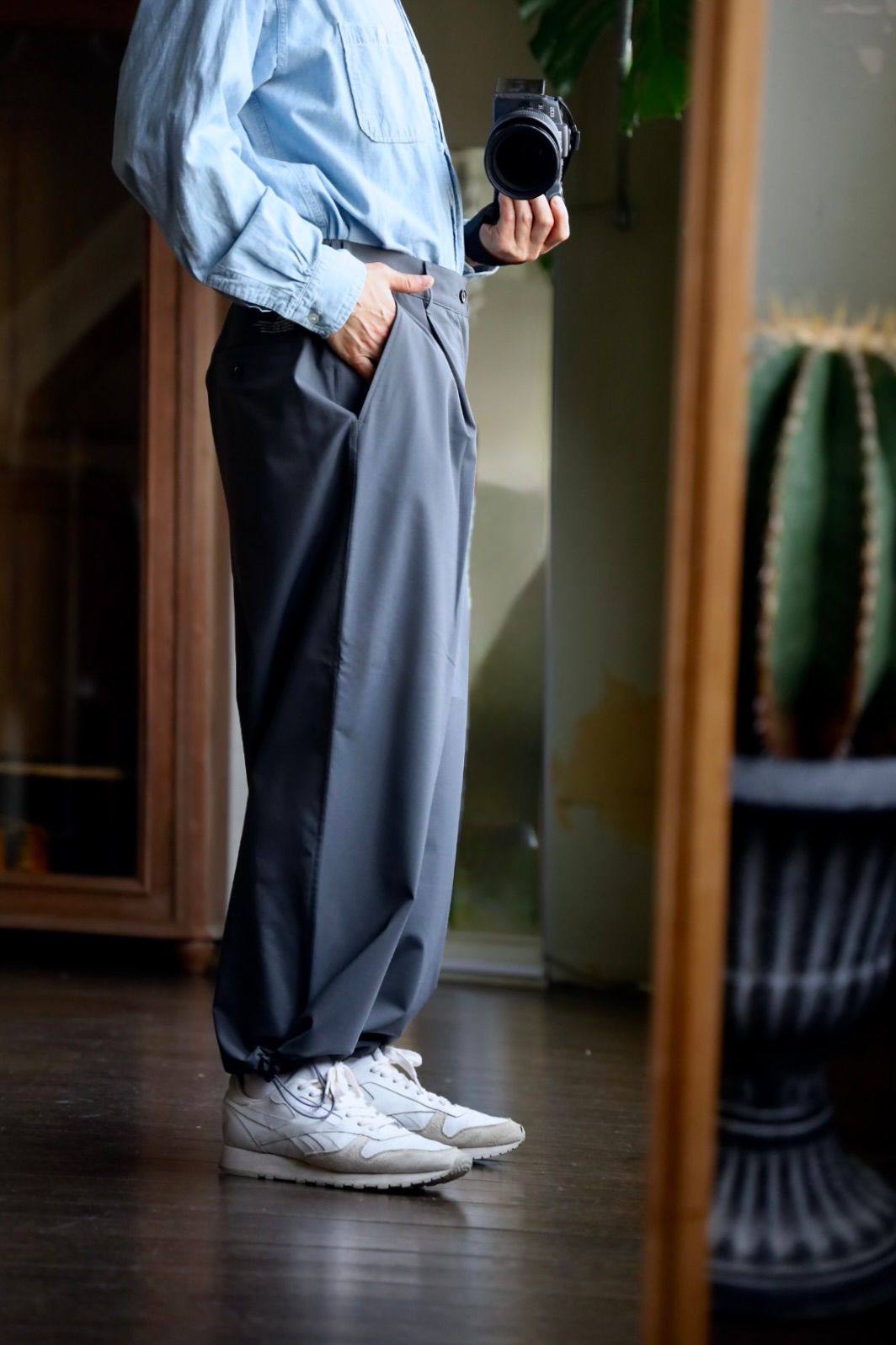 フレッシュサービス WOOLY CLOTH WIDE TROUSERS(FSC251-40109)GRAY