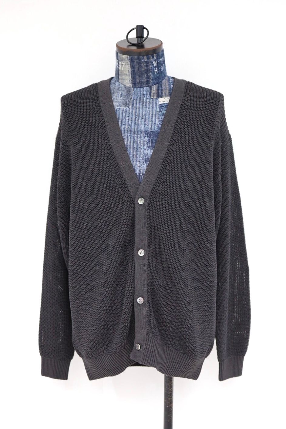 グラフペーパー26SS Coiled Wool Nylon Cardigan(GM261-80434)CHARCOAL☆2月28日(土)発売！