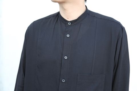 sulvam2020AW 新作Gabardine classic shirt"BLK" style.2020.9.21.