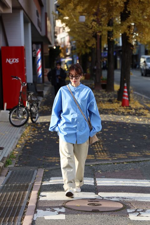 Graphpapaer 25SS 新作Hight Count Broad L/S Oversized Band Collar Shirt style.2024.12.14
