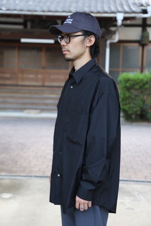 Graphpaper Broad L/S Oversized Regular Collar Shirt"BLACK"Style.2020.10.4.