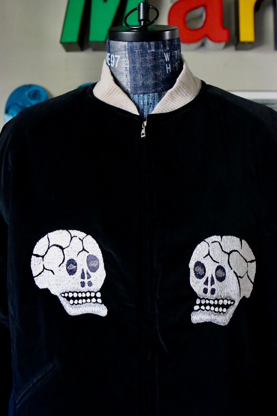 セントマイケル×WILDSIDE YOHJI YAMAMOTO SKULL SUKA JACKET(SM-A23-0000-C26)BLACK