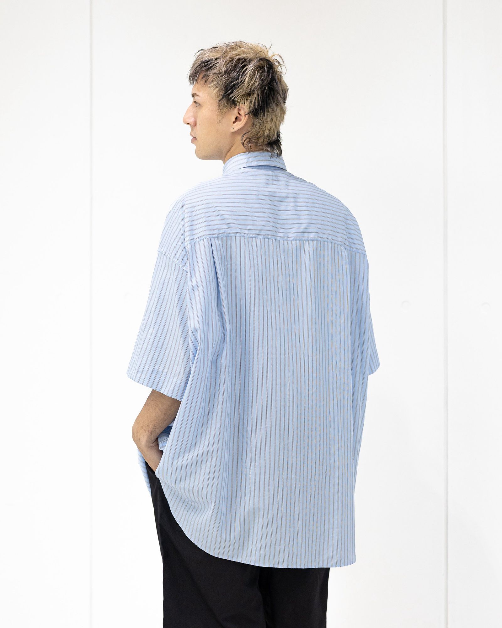 グラフペーパー 作SIDOGRAS S/S Oversized Regular Collar Shirt (SAX STRIPE) 6月6日(土)新作発売！