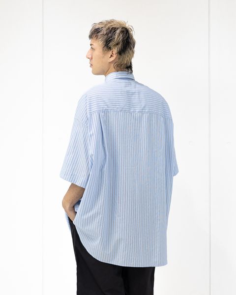 グラフペーパー 作SIDOGRAS S/S Oversized Regular Collar Shirt (SAX STRIPE) 6月6日(土)新作発売！