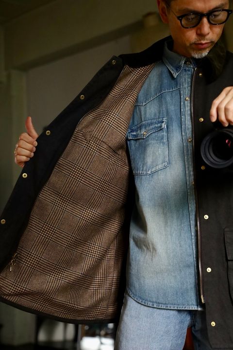 A.PRESSE 2026 STYLE2 Vintage Silk Hemp Riding Oiled Jacketスタイル