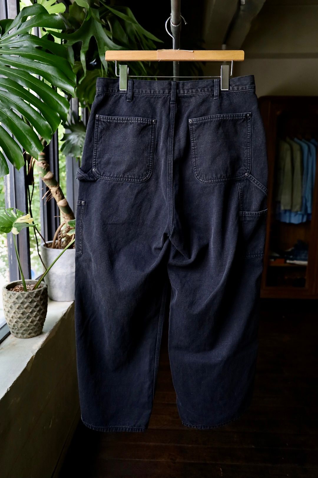 A.PRESSE - Silk Hemp Double Knee Pants( 24AAP-04-10H )BLACK7 A.PRESSE - Silk Hemp Double Knee Pants( 24AAP-04-10H )BLACK7