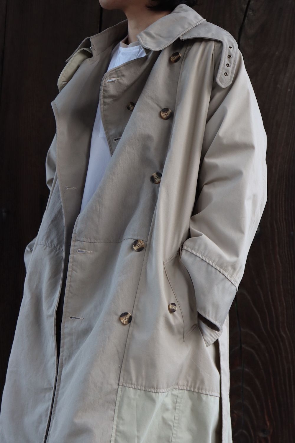 SEEALL RECONSTRUCTED TRENCH COAT(SAU23 CT601) MIX style. 2022.03