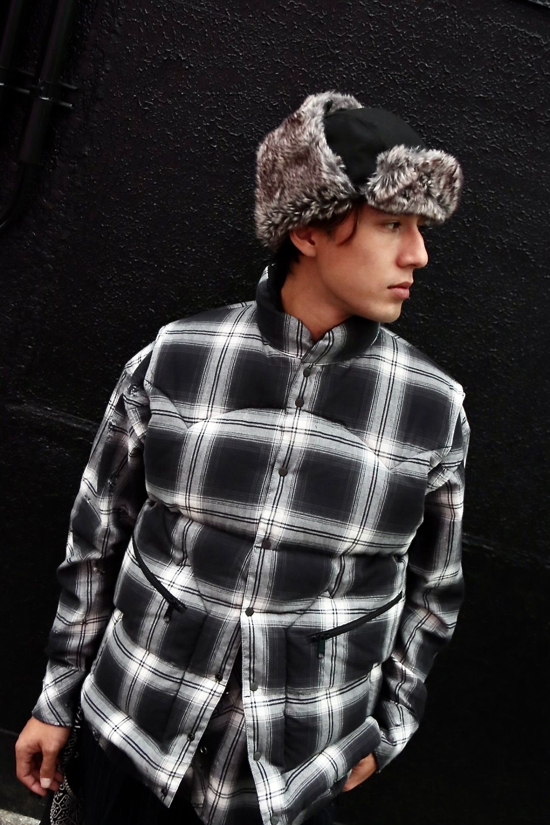 RAFU ラフ 23AW ダウンベスト RMFC DOWN VEST W/EMB'D BLACKスタイル