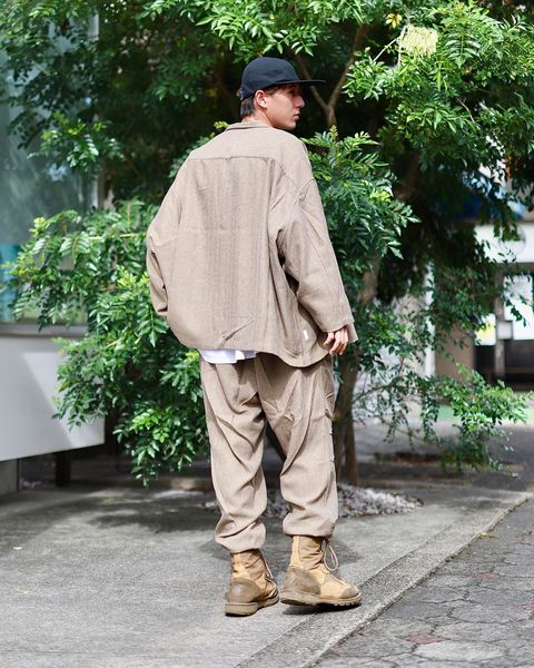S.F.C FW23 新作 TAILORED SHIRT JACKET"BLACK"スタイル