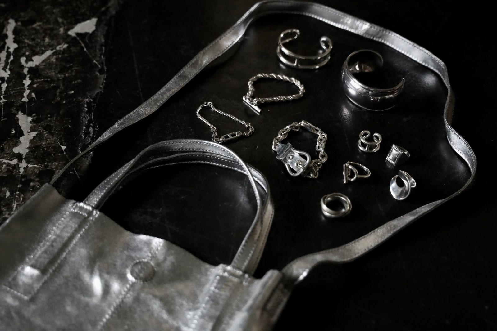 Morphee / モルフェトートバッグ 2WAY SMALL TOTE（SHORT）SILVER