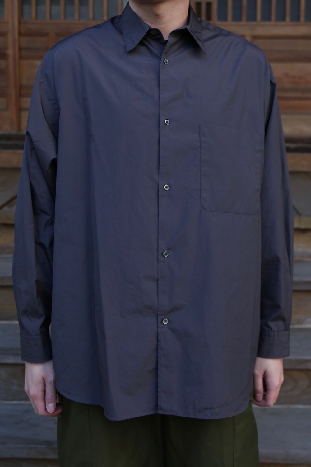 Broad L/S Oversized Regular Collar Shirt"C.GRAY"Style.2020.1.17.