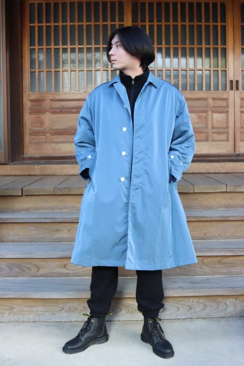SFC SOUTIEN COLLAR COAT"Sax Blue"style.