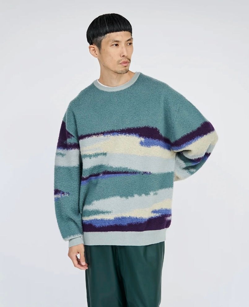 Graphpaper - グラフペーパー23AW Jacquard Crew Neck Knit(GU233