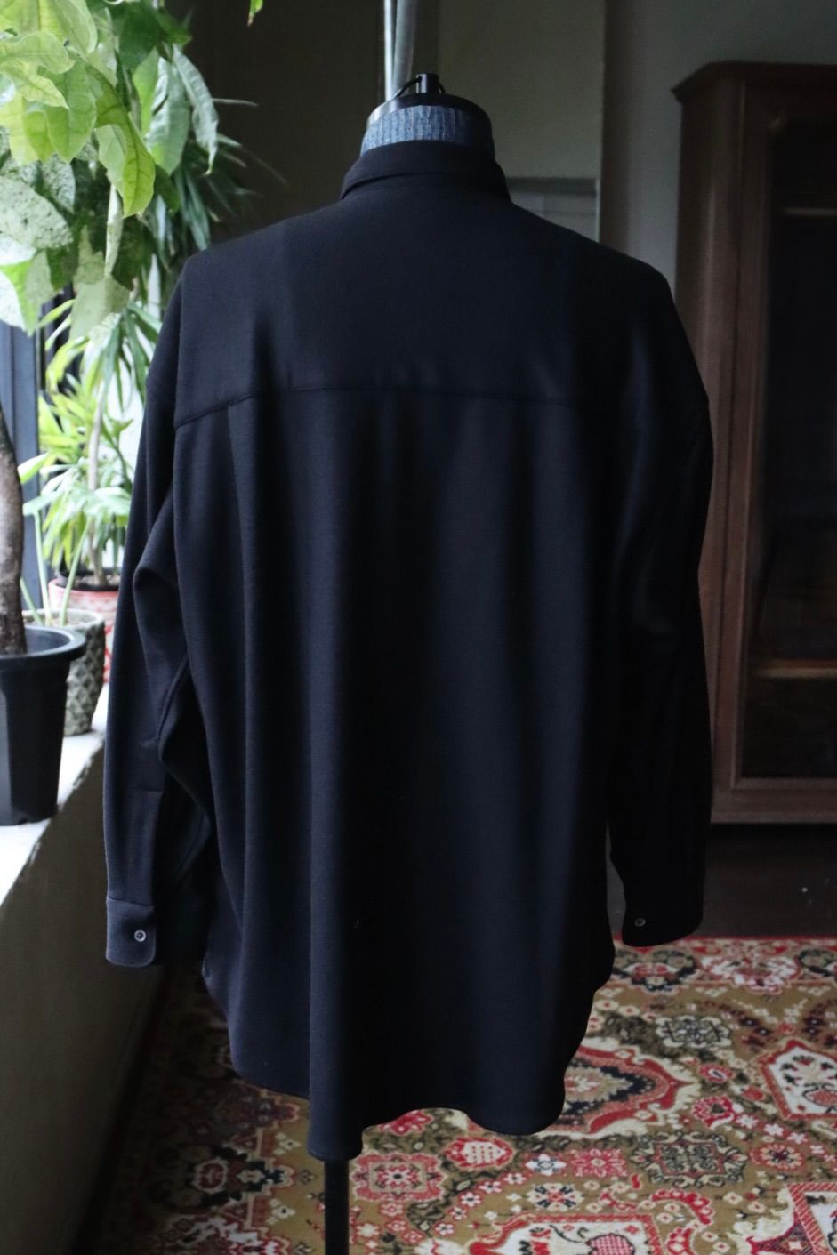 グラフペーパー 25AW Wool Smooth Flannel Oversized Regular Collar Shirt(GU253-50221B)BLACK☆10月4日(土)新作発売！