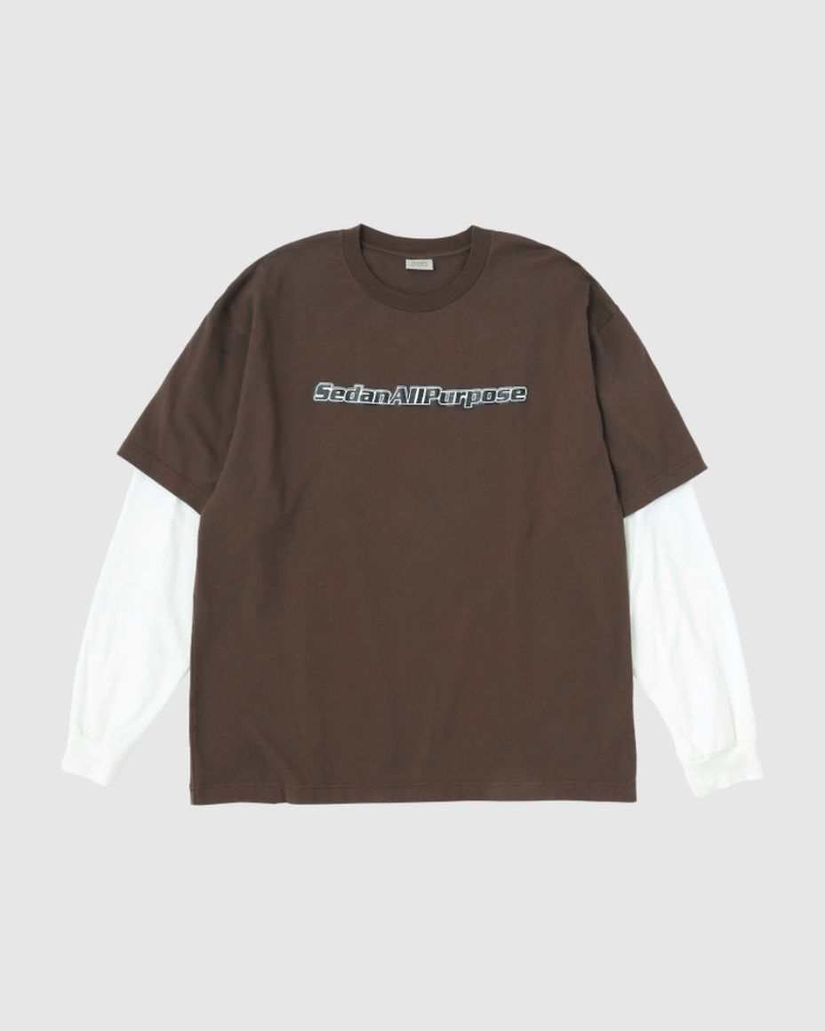 セダンオールパーパス 26SS Skate Logo Layered L/S Tee(SD26S-CT05)Brown x Off☆3月7日(土)発売！