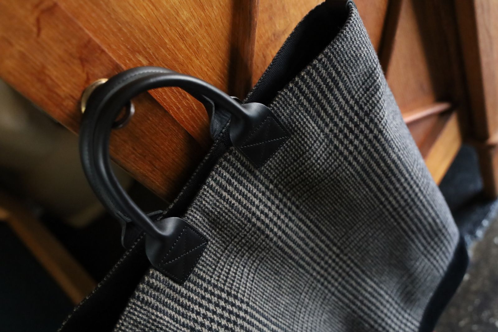 エンダースキーマ 25SA バッグ tweed tote big(xu-b-ttb)black